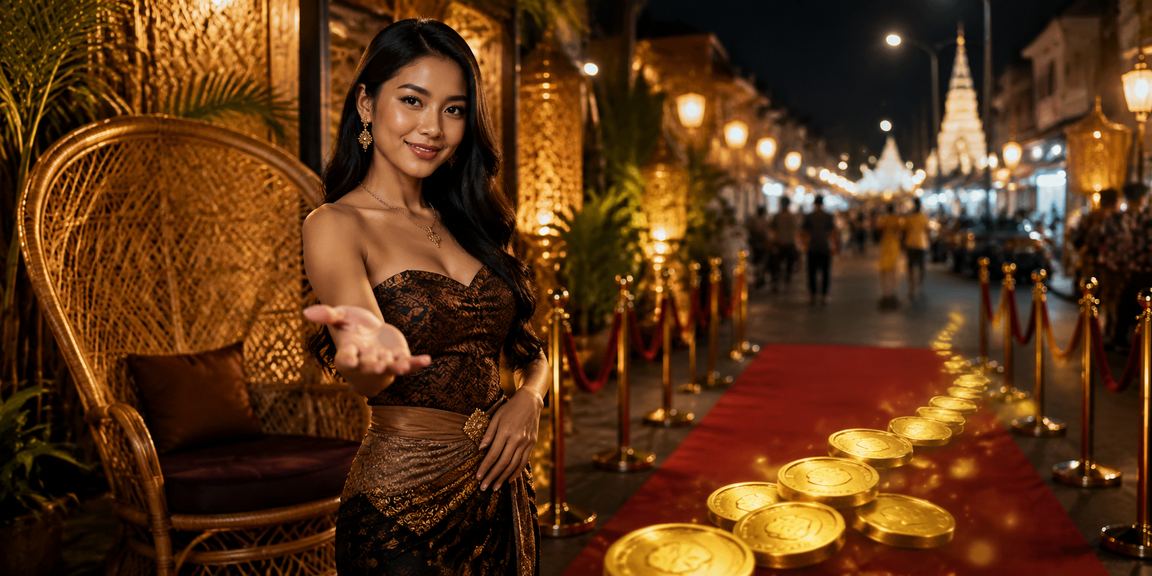 Pengguna mengakses aplikasi casino di malam hari di pasar tradisional